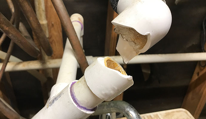 Broken water pipe
