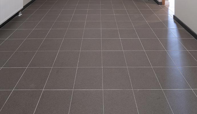 Cleaned tile floor