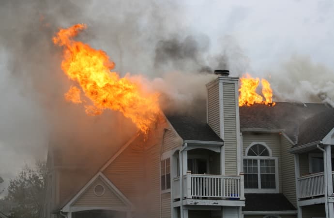 Fire in house