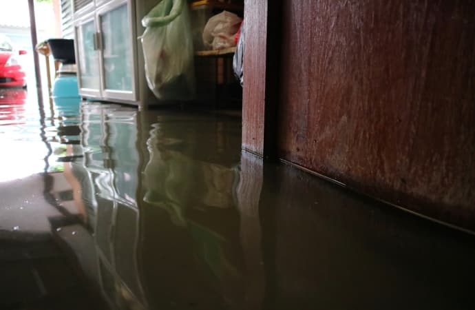 flood damaged building