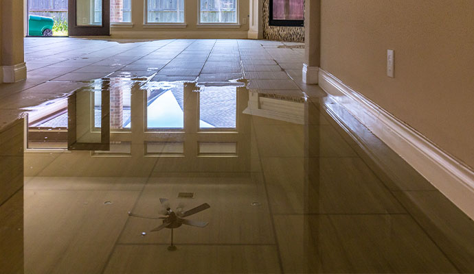 Floor water damage