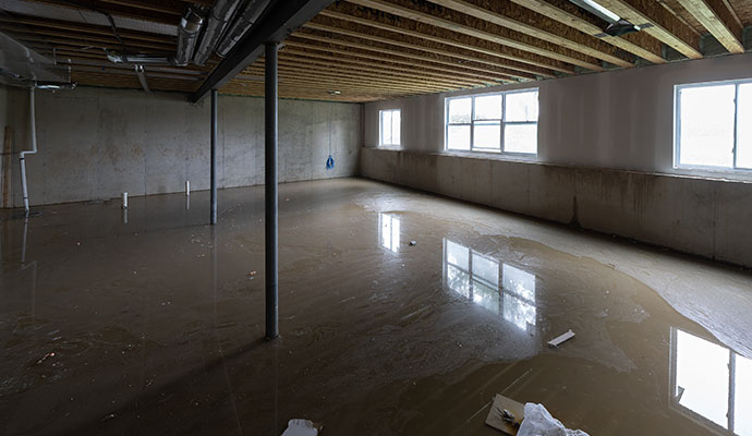 Flooded basement floor